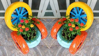 Brilliant idea | Recycling Old Tires into Cool Chair Planter Ideas