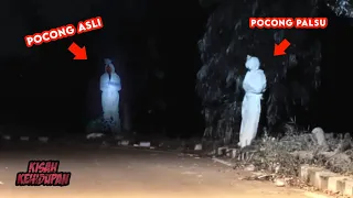 Jelas Banget..! Tiba-tiba Pocong Aslinya Nongol saat Membuat Prank Pocong