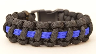 Make a Police Thin Blue Line Paracord Survival Bracelet - BoredParacord.com