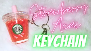 DIY - 🍓 HOW TO MAKE A STARBUCKS REFRESHER KEYCHAIN!