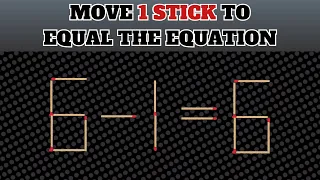 MOVE 1 STICK TO MAKE PUZZLE RIGHT #riddlemart #mathpuzzle #matchstickpuzzle