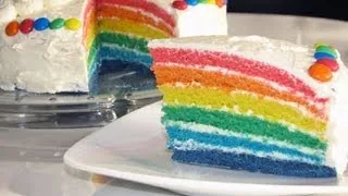 Rainbow Cake/Rainbowcake (Regenbogenkuchen mit 6 Schichten)