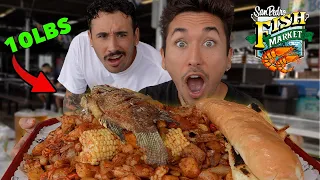 Giant Delicious Viral SEAFOOD Mountain Tray - Mukbang Eat with Us