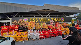 新加坡大旗与龍獅高桩表演 Dragon & Lion Dance Grand Performances at Expo 555 Villa Thai Grand Opening Ceremony