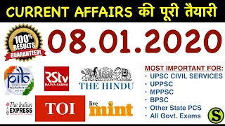 8 January 2020 Current Affairs Pib The Hindu Indian Express News IAS UPSC CSE Exam
