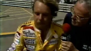 Keke Rosberg after Win in US Grand Prix 1985