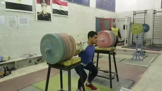 Mohamed Ehab. Back half squat 300kg ×5reps...