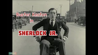 SHERLOCK JR. - "The Motorcycle" Scene by Buster Keaton - with New Background Music | Short Clip