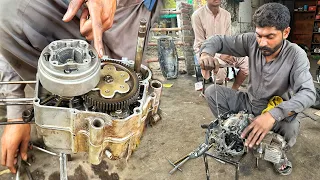 Rusty Motorcycle Engine Cleaning & Assembling Process At Local Workshop | Motorcycle Engine Assembly