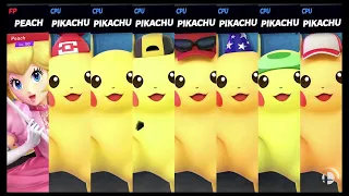 Super Smash Bros Ultimate Amiibo Fights Request #1278 Peach vs Pikachu Army