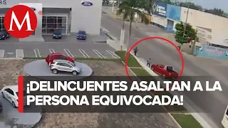 Persiguió y atropelló con su camioneta a delincuentes que lo asaltaron