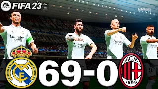 FIFA 23 - MESSI, RONALDO, MBAPPE, NEYMAR, ALL STARS | REAL MADRID 69-0 AC MILAN | UCL FINAL