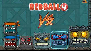 Red Ball 4 - Dual Boss 2 Vs All Bosses in All Fusion Battle - All Maps