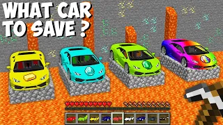 What SUPER CAR TO SAVE in Minecraft ? GOLD vs DIAMOND vs EMERALD vs RAINBOW CAR !