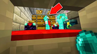 En este HUECO 🤏 DESCUBRÍ una BASE SECRETA de MINECRAFT