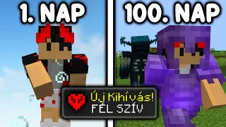 100 Nap Hardcore Minecraftban Kihívásokkal!