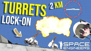 How to Use Lock-On With Turrets & Increase Range, Space Engineers Warfare 2 Combat Tutorial