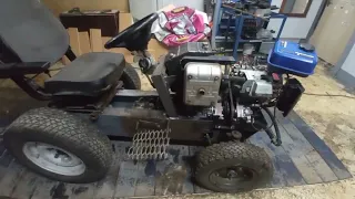 самодельный мини трактор классика  на гидро ходу. . первый выезд.homemade tractor