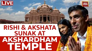 Watch LIVE | UK PM Rishi Sunak & Wife Akshata Murty Visit Delhi's Akshardham Temple