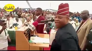 Watch As Adeleke Dances to Buga On First Day As Governor