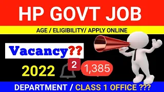 HP Govt Job Vacancy 2022 Apply Online | Recruitment For 1300+ Vacancies