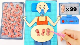 [💸Paperdiy💸] 100 Babies 👶 Rescue pregnant bald mother and many children | ASMR