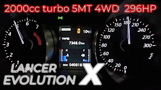 2014y  (CZ4A)  Lancer Evolution X , acceleration test.Japan specification .2.0L turbo 4WD 5MT.296HP