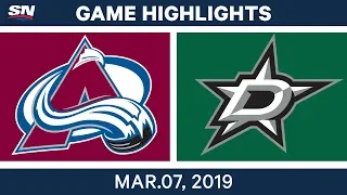 NHL Highlights | Avalanche vs. Stars – Mar 7, 2019