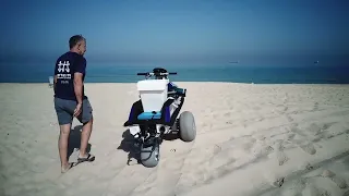 Torque Dolly - Electric beach cart carrying a stand-up jet ski to the waterfront