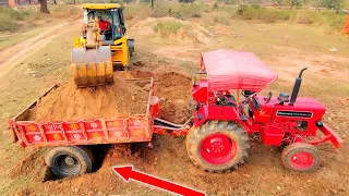Stunts in Mud Mahindra 275 Tractor Stuck in Mud Badly Pulling by Jcb 3dx Xpert #jcb #tractor