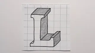 3d Drawing Letter L For Beginners / How To Draw Easy Art Capital Alphabet Step By Step On Paper