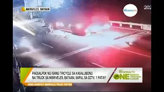 One North Central Luzon: Pagsalpok ng Tricycle sa Truck, Nahuli-Cam!