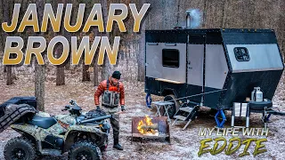 CAMPING in SUB ZERO Temperatures with Only a WOOD STOVE to heat my DIY CAMPER TRAILER