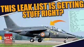 War Thunder - THIS LEAK LIST is getting stuff RIGHT from the DEVBLOGS? Is it RIGHT? Or ANOTHER FAKE?