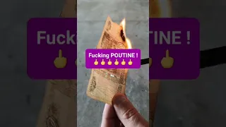 ten ruble banknote in fire