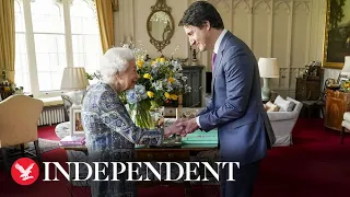 Queen's subtle nod to Ukraine as she welcomes Justin Trudeau for in-person meeting