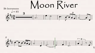 Moon River Clarinet Trumpet Tenor and Soprano Saxophone Play-along Sheet Music