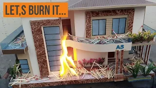 Cardboard House on fire......FIRE SATISFAYA....with....A.S Creator....