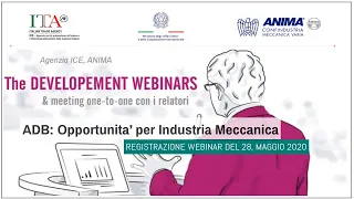 WEBINAR ADB: Strumenti e Opportunita' per l'Industria Meccanica (in collaborazione con ANIMA)