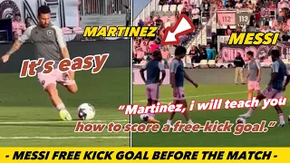 Lionel Messi teachs Martinez how to score a free-kick goal