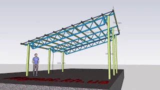 Проект односкатный навес 15 градусов уклон