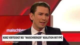 Kurz verteidigt bei "Maischberger" Koalition mit FPÖ