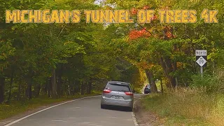 Michigan's "Tunnel of Trees" Scenic Drive 4K.