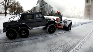 Traxxas TRX6 Mercedes G63 6x6 RC Snowblower First Real Snow VL78 #rc #trending #snow