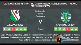 Legia vs Sporting PREDICTION (by 007Soccerpicks.com)