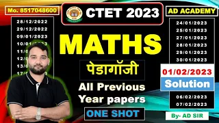 CLASS-02 July CTET 2023 | 15 Questions Maths pedagogy [ 01 FEB 2023 Paper Solution] By AD SIR |