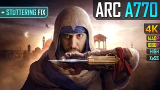 ARC A770 - Assassin's Creed Mirage + Stuttering FIX for intel CPUs