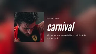 ¥$ + kanye west + ty dolla $ign + rich the kid + playboi carti - carnival [sped up]