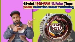 48 slot 3 phase motor winding | 1430 rpm motor winding