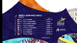 Men's 20KM race walk EM-München 2022
